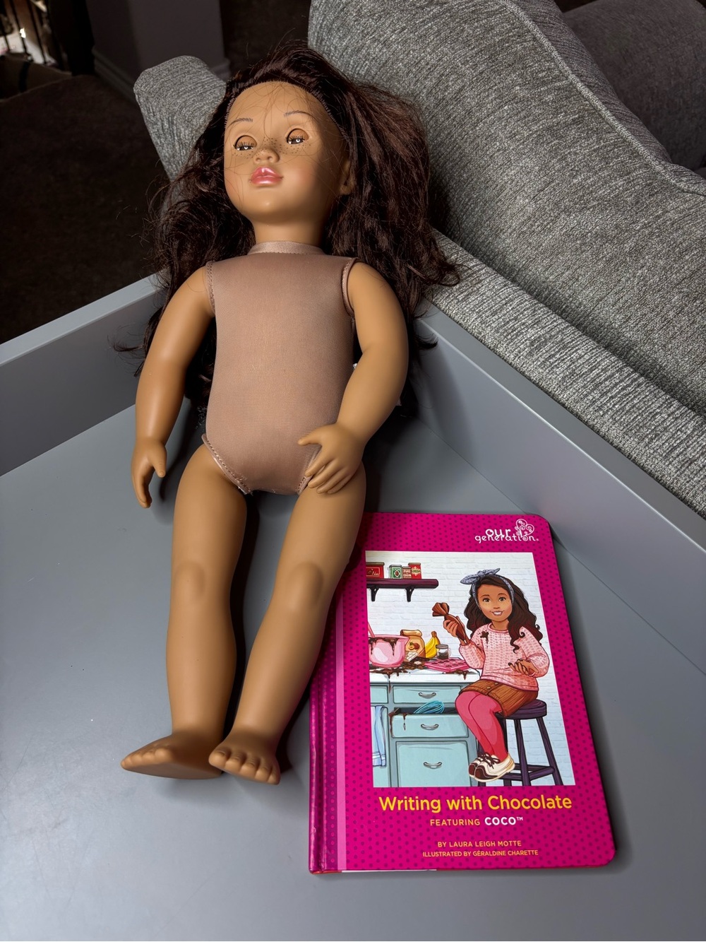 Our Generation BUNDLE Brown Hair Doll and Coco Book Gift Holiday Present